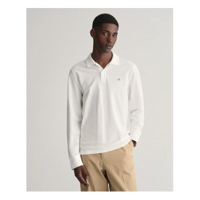 Gant für Herren. 2230 Shield Piqué-Poloshirt weiß (XL), Lässig, Baumwolle, Langarm Gant für Herren. 2230 Shield Piqué-Poloshirt weiß (XL), Lässig, Baumwolle, Langarm