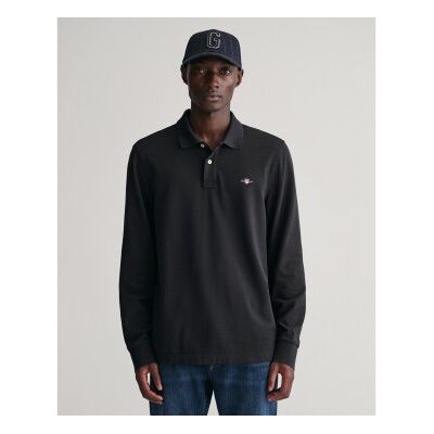 Gant für Herren. 2230 Shield Piqué-Poloshirt schwarz (5XL), Lässig, Baumwolle, Langarm Gant für Herren. 2230 Shield Piqué-Poloshirt schwarz (5XL), Lässig, Baumwolle, Langarm