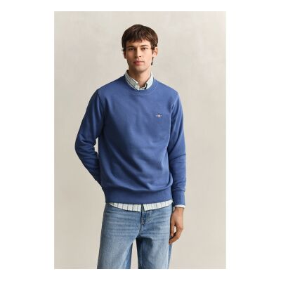 Gant für Herren. 2006065 Shield Rundhalsausschnitt Sweatshirt blau (M), Lässig, Baumwolle Gant für Herren. 2006065 Shield Rundhalsausschnitt Sweatshirt blau (M), Lässig, Baumwolle