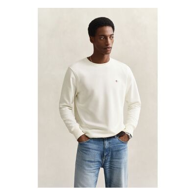 Gant für Herren. 2006065 Shield Sweatshirt mit Rundhalsausschnitt off-white (L), Weiß, Lässig, Baumwolle Gant für Herren. 2006065 Shield Sweatshirt mit Rundhalsausschnitt off-white (L), Weiß, Lässig, Baumwolle