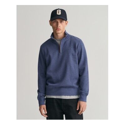 Gant für Herren. 2068028 Sacker Rib Sweatshirt mit halbem Reißverschluss blau (XXL), Lässig, Baumwolle Gant für Herren. 2068028 Sacker Rib Sweatshirt mit halbem Reißverschluss blau (XXL), Lässig, Baumwolle