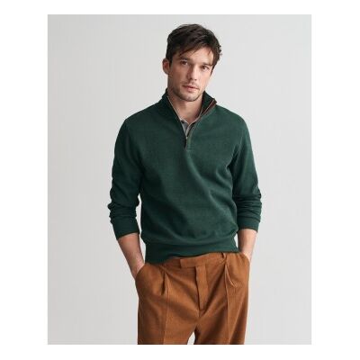 Gant für Herren. 2068028 Sacker Rib Sweatshirt mit halbem Reißverschluss grün (L), Lässig, Baumwolle Gant für Herren. 2068028 Sacker Rib Sweatshirt mit halbem Reißverschluss grün (L), Lässig, Baumwolle
