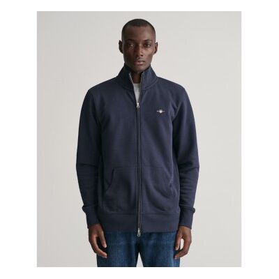 Gant für Herren. 2008006 Shield Zip Hoodie navy (3XL), Lässig, Baumwolle, Langarm, Marine Gant für Herren. 2008006 Shield Zip Hoodie navy (3XL), Lässig, Baumwolle, Langarm, Marine