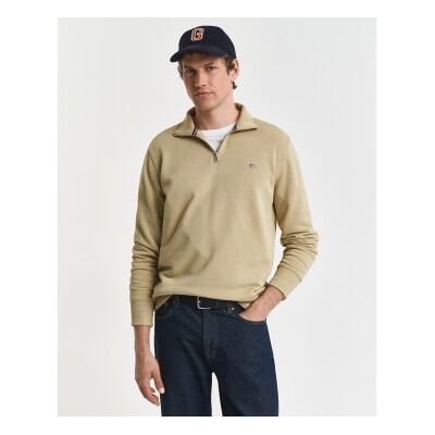 Gant für Herren. 2008005 Shield-Sweatshirt mit halbem Reißverschluss, beige (XXL), Lässig, Baumwolle Gant für Herren. 2008005 Shield-Sweatshirt mit halbem Reißverschluss, beige (XXL), Lässig, Baumwolle