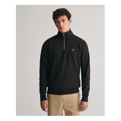 Gant für Herren. 2008005 Shield Sweatshirt mit halbem Reißverschluss schwarz (XS), Lässig, Baumwolle Gant für Herren. 2008005 Shield Sweatshirt mit halbem Reißverschluss schwarz (XS), Lässig, Baumwolle