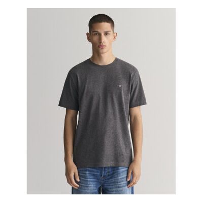 Gant für Herren. 2003184 T-Shirt dunkelgraues Schild (XS), Lässig, Baumwolle, Kurzarm Gant für Herren. 2003184 T-Shirt dunkelgraues Schild (XS), Lässig, Baumwolle, Kurzarm