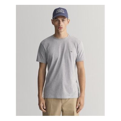 Gant für Herren. 2003185 T-Shirt mit grauem Schild (XS), Lässig, Baumwolle, Kurzarm Gant für Herren. 2003185 T-Shirt mit grauem Schild (XS), Lässig, Baumwolle, Kurzarm