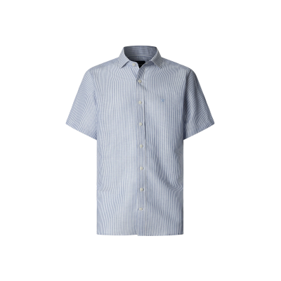 Hackett London für Herren. HM3010643 Unverzichtbares bengalisches blaues Hemd (M), Lässig, Leinen, Kurzarm Hackett London für Herren. HM3010643 Unverzichtbares bengalisches blaues Hemd (M), Lässig, Leinen, Kurzarm