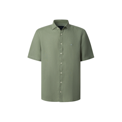 Hackett London für Herren. HM3010633 Leinenhemd grün (XS), Lässig, Kurzarm Hackett London für Herren. HM3010633 Leinenhemd grün (XS), Lässig, Kurzarm