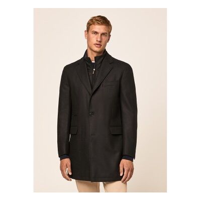 Hackett London für Herren. HM402802 Hbone Padded W/ Bib Coat schwarz (46/32), Lässig, Baumwolle Hackett London für Herren. HM402802 Hbone Padded W/ Bib Coat schwarz (46/32), Lässig, Baumwolle