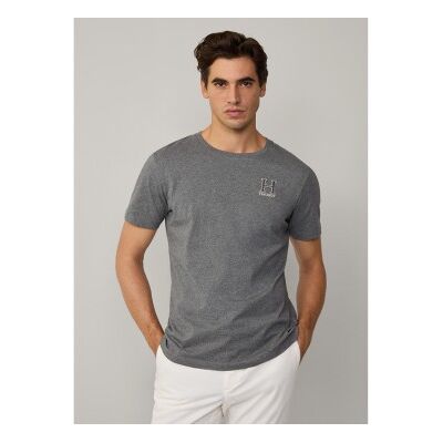 Hackett London für Herren. HM500858 Heritage-T-Shirt grau (S), Lässig, Baumwolle, Kurzarm Hackett London für Herren. HM500858 Heritage-T-Shirt grau (S), Lässig, Baumwolle, Kurzarm