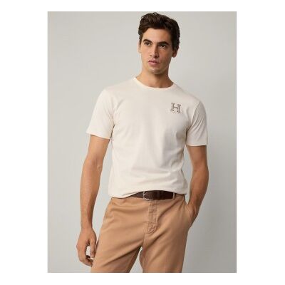 Hackett London für Herren. HM500858 Off-white Logo-T-Shirt in klassischer Passform (XXL), Weiß, Lässig, Baumwolle, Kurzarm Hackett London für Herren. HM500858 Off-white Logo-T-Shirt in klassischer Passform (XXL), Weiß, Lässig, Baumwolle, Kurzarm