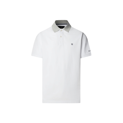 Hackett London für Herren. HM5600137 Polo Stipe Trim weiß (S), Lässig, Baumwolle, Kurzarm Hackett London für Herren. HM5600137 Polo Stipe Trim weiß (S), Lässig, Baumwolle, Kurzarm