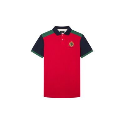 Hackett London für Herren. HM563263 Heritage Polo Multi rot (XL), Lässig, Baumwolle, Kurzarm Hackett London für Herren. HM563263 Heritage Polo Multi rot (XL), Lässig, Baumwolle, Kurzarm