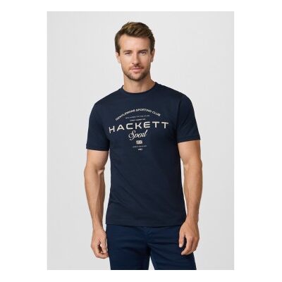 Hackett London für Herren. HM5000098 Grafisches Club-T-Shirt mit navyfarbenem Logo in klassischer Passform (L), Lässig, Baumwolle, Kurzarm, Hackett London für Herren. HM5000098 Grafisches Club-T-Shirt mit navyfarbenem Logo in klassischer Passform (L), Lässig, Baumwolle, Kurzarm,