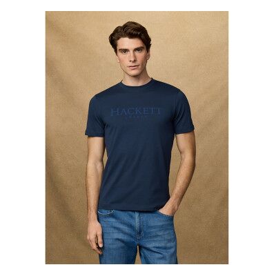 Hackett London für Herren. HM5000091 T-Shirt mit Logo Fit Classic navy (XL), Lässig, Baumwolle, Kurzarm, Marine Hackett London für Herren. HM5000091 T-Shirt mit Logo Fit Classic navy (XL), Lässig, Baumwolle, Kurzarm, Marine