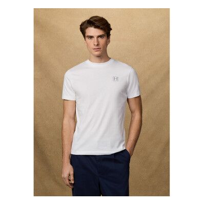 Hackett London für Herren. HM5000077 T-shirt Small Logo weiß (XL), Lässig, Baumwolle, Kurzarm Hackett London für Herren. HM5000077 T-shirt Small Logo weiß (XL), Lässig, Baumwolle, Kurzarm