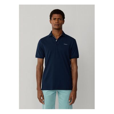 Hackett London für Herren. HM5600146 Poloshirt mit Strandbesatz Passform classic navy (L), Lässig, Baumwolle, Kurzarm, Marine Hackett London für Herren. HM5600146 Poloshirt mit Strandbesatz Passform classic navy (L), Lässig, Baumwolle, Kurzarm, Marine