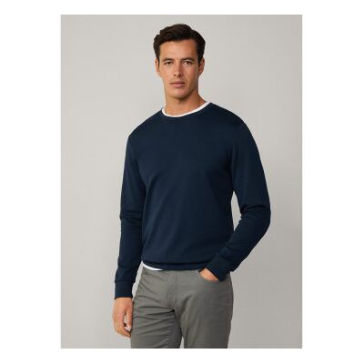 Hackett London für Herren. HM581165 Marineblaues Sweatshirt mit klassischer Passform (S), Lässig, Baumwolle, Langarm Hackett London für Herren. HM581165 Marineblaues Sweatshirt mit klassischer Passform (S), Lässig, Baumwolle, Langarm