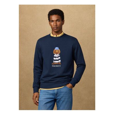 Hackett London für Herren. HM5800093 Harry marineblau Sweatshirt (XL), Lässig, Baumwolle Hackett London für Herren. HM5800093 Harry marineblau Sweatshirt (XL), Lässig, Baumwolle