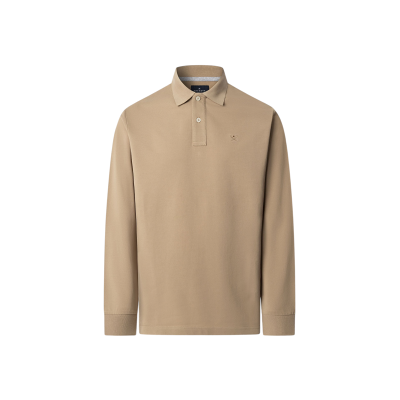 Hackett London für Herren. HM5500022 Slim Fit Poloshirt beige (S), Lässig, Baumwolle, Langarm Hackett London für Herren. HM5500022 Slim Fit Poloshirt beige (S), Lässig, Baumwolle, Langarm