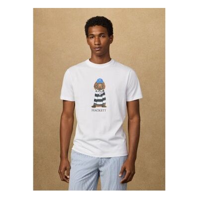 Hackett London für Herren. HM5000090 T-shirt harry fit klassisch weiß (XS), Lässig, Baumwolle, Kurzarm Hackett London für Herren. HM5000090 T-shirt harry fit klassisch weiß (XS), Lässig, Baumwolle, Kurzarm