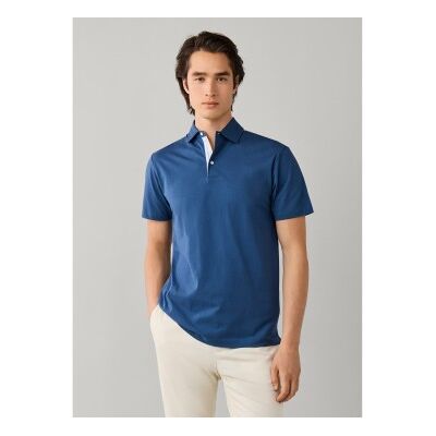 Hackett London für Herren. HM5600197 Poloshirt Jersey Kurzarm klassische Passform blau (L), Lässig, Baumwolle Hackett London für Herren. HM5600197 Poloshirt Jersey Kurzarm klassische Passform blau (L), Lässig, Baumwolle
