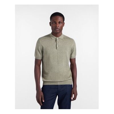 Harmont & Blaine für Herren. HRQ422030990 Grünes gestricktes Poloshirt mit Tweed-Effekt (L), Lässig, Baumwolle, Kurzarm Harmont & Blaine für Herren. HRQ422030990 Grünes gestricktes Poloshirt mit Tweed-Effekt (L), Lässig, Baumwolle, Kurzarm