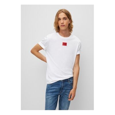 HUGO für Herren. 50447978 Diragolino T-shirt weiß (S), Lässig, Baumwolle, Kurzarm, Nachhaltig HUGO für Herren. 50447978 Diragolino T-shirt weiß (S), Lässig, Baumwolle, Kurzarm, Nachhaltig
