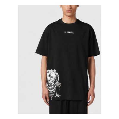 Iceberg für Herren. 25EI1P0F0726327 T-Shirt Regular fit schlammfarben schwarz (S), Lässig, Baumwolle, Kurzarm Iceberg für Herren. 25EI1P0F0726327 T-Shirt Regular fit schlammfarben schwarz (S), Lässig, Baumwolle, Kurzarm