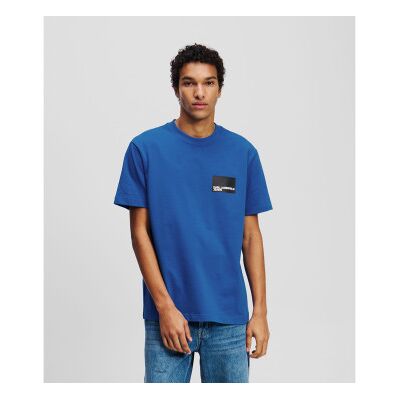 Karl Lagerfeld für Herren. A1M17001 T-shirt Illustration klein blau (S), Lässig, Baumwolle, Kurzarm Karl Lagerfeld für Herren. A1M17001 T-shirt Illustration klein blau (S), Lässig, Baumwolle, Kurzarm