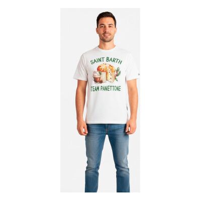MC2 Saint Barth für Herren. ARN0004 T-shirt Panettone weiß (M), Lässig, Baumwolle, Kurzarm MC2 Saint Barth für Herren. ARN0004 T-shirt Panettone weiß (M), Lässig, Baumwolle, Kurzarm