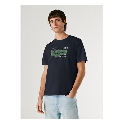 Pepe Jeans für Herren. PM5010361 Grayson navy T-Shirt (S), Lässig, Baumwolle, Kurzarm, Marine Pepe Jeans für Herren. PM5010361 Grayson navy T-Shirt (S), Lässig, Baumwolle, Kurzarm, Marine