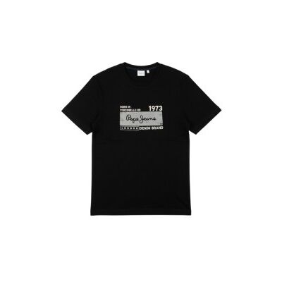 Pepe Jeans für Herren. PM5010361 Grayson T-shirt schwarz (S), Lässig, Baumwolle, Kurzarm Pepe Jeans für Herren. PM5010361 Grayson T-shirt schwarz (S), Lässig, Baumwolle, Kurzarm