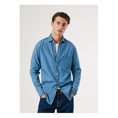 Pepe Jeans für Herren. PM3090014C0 Classic Slim Hemd blau (XXL), Lässig, Baumwolle, Langarm Pepe Jeans für Herren. PM3090014C0 Classic Slim Hemd blau (XXL), Lässig, Baumwolle, Langarm