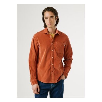 Pepe Jeans für Herren. PM3090844 Clayton orangefarbenes Hemd (XXL), Lässig, Baumwolle, Langarm Pepe Jeans für Herren. PM3090844 Clayton orangefarbenes Hemd (XXL), Lässig, Baumwolle, Langarm