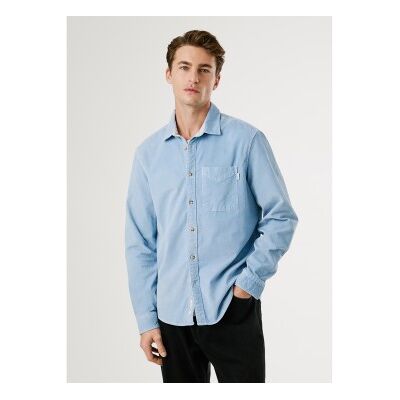 Pepe Jeans für Herren. PM3090844 Clayton blaues Hemd (XXL), Lässig, Baumwolle, Langarm Pepe Jeans für Herren. PM3090844 Clayton blaues Hemd (XXL), Lässig, Baumwolle, Langarm