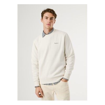 Pepe Jeans für Herren. PM5800013 Sweatshirt Macbeth Klein Logo Einfarbig off-white (M), Weiß, Lässig, Baumwolle Pepe Jeans für Herren. PM5800013 Sweatshirt Macbeth Klein Logo Einfarbig off-white (M), Weiß, Lässig, Baumwolle