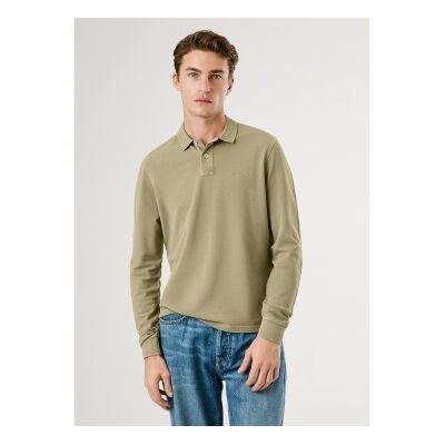 Pepe Jeans für Herren. PM542213 Neu Oliver grünes Poloshirt (M), Lässig, Baumwolle, Langarm Pepe Jeans für Herren. PM542213 Neu Oliver grünes Poloshirt (M), Lässig, Baumwolle, Langarm