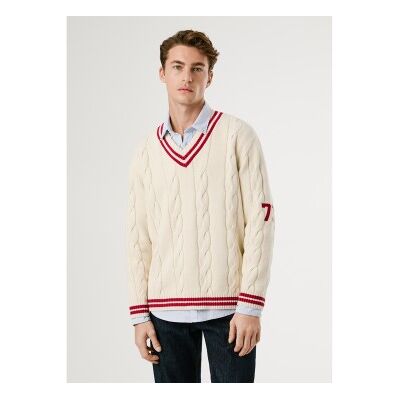 Pepe Jeans für Herren. PM7000021 Pace Pullover weiß (XL), Lässig, Baumwolle Pepe Jeans für Herren. PM7000021 Pace Pullover weiß (XL), Lässig, Baumwolle