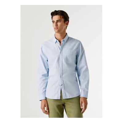 Pepe Jeans für Herren. PM3091203 Pavel blaues Hemd (XS), Lässig, Baumwolle, Langarm Pepe Jeans für Herren. PM3091203 Pavel blaues Hemd (XS), Lässig, Baumwolle, Langarm