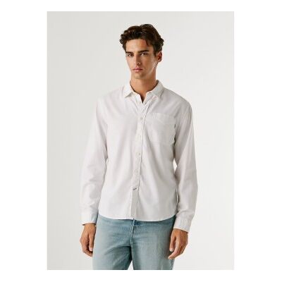 Pepe Jeans für Herren. PM3091203 Hemd Pavel weiß (XL), Lässig, Baumwolle, Langarm Pepe Jeans für Herren. PM3091203 Hemd Pavel weiß (XL), Lässig, Baumwolle, Langarm