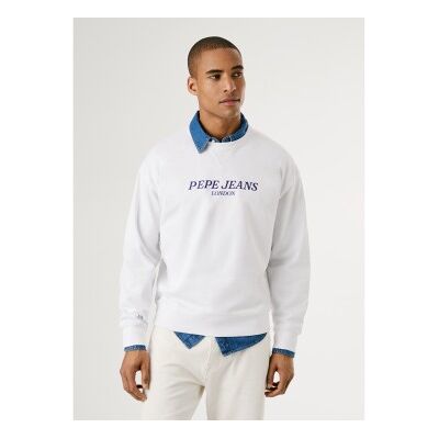 Pepe Jeans für Herren. PM582922 Sweatshirt Tadeo weiß (L), Lässig, Baumwolle Pepe Jeans für Herren. PM582922 Sweatshirt Tadeo weiß (L), Lässig, Baumwolle