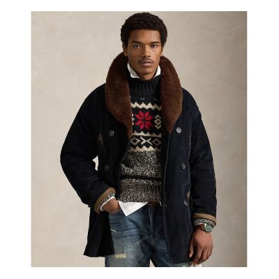 Polo Ralph Lauren für Herren. 710980943001 Schwarzer Ranchmantel aus Kord (M), Lässig, Baumwolle Polo Ralph Lauren für Herren. 710980943001 Schwarzer Ranchmantel aus Kord (M), Lässig, Baumwolle
