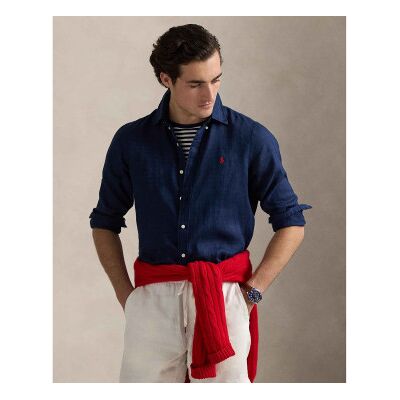 Polo Ralph Lauren für Herren. 710966294006 Navy Oxford Leinenhemd (XL), Blau, Lässig, Langarm, Marine Polo Ralph Lauren für Herren. 710966294006 Navy Oxford Leinenhemd (XL), Blau, Lässig, Langarm, Marine