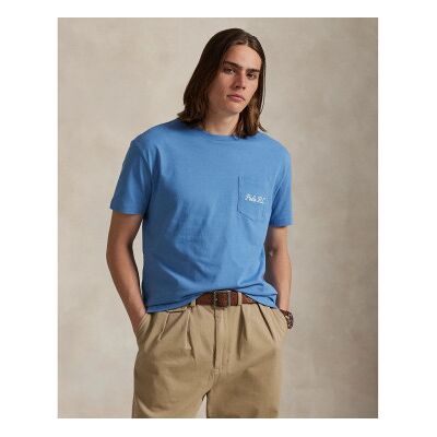 Polo Ralph Lauren für Herren. 710P00084001 Strick-T-Shirt mit blauem Polo-Bär (L), Lässig, Baumwolle, Kurzarm Polo Ralph Lauren für Herren. 710P00084001 Strick-T-Shirt mit blauem Polo-Bär (L), Lässig, Baumwolle, Kurzarm