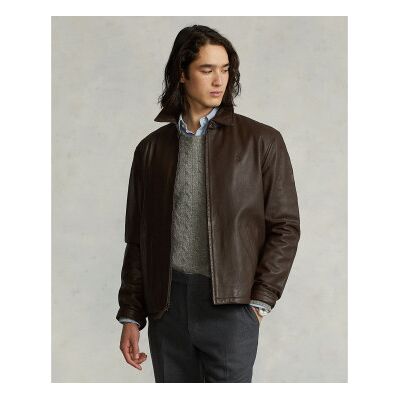 Polo Ralph Lauren für Herren. 710671431002 Braune Glattlederjacke (L), Lässig, Langarm Polo Ralph Lauren für Herren. 710671431002 Braune Glattlederjacke (L), Lässig, Langarm