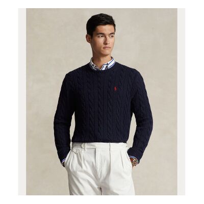 Polo Ralph Lauren für Herren. 710775885001 Geflochtener Baumwoll-Strickpullover (XL), Lässig, Baumwolle, Langarm, Marine Polo Ralph Lauren für Herren. 710775885001 Geflochtener Baumwoll-Strickpullover (XL), Lässig, Baumwolle, Langarm, Marine