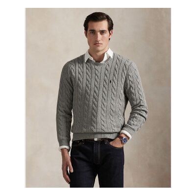 Polo Ralph Lauren für Herren. 710775885013 Baumwolljersey in grau-ecru gestrickt (L), Lässig, Baumwolle Polo Ralph Lauren für Herren. 710775885013 Baumwolljersey in grau-ecru gestrickt (L), Lässig, Baumwolle