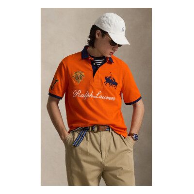 Polo Ralph Lauren für Herren. 710B14219001 Classic Fit Crest Mesh-Polo orange (L), Lässig, Baumwolle, Kurzarm Polo Ralph Lauren für Herren. 710B14219001 Classic Fit Crest Mesh-Polo orange (L), Lässig, Baumwolle, Kurzarm